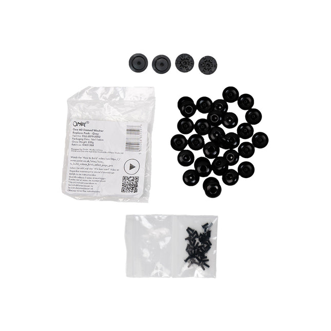 Geo 60 grey domed washer replacement pack