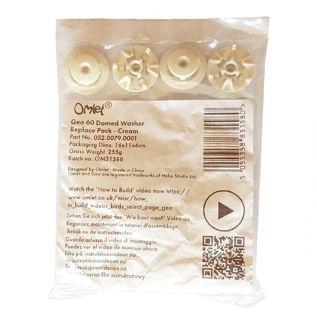 Geo 60 replacement pack cream washer domed
