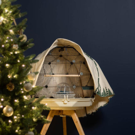 Geo Bird Cage Cover Nordic Green
