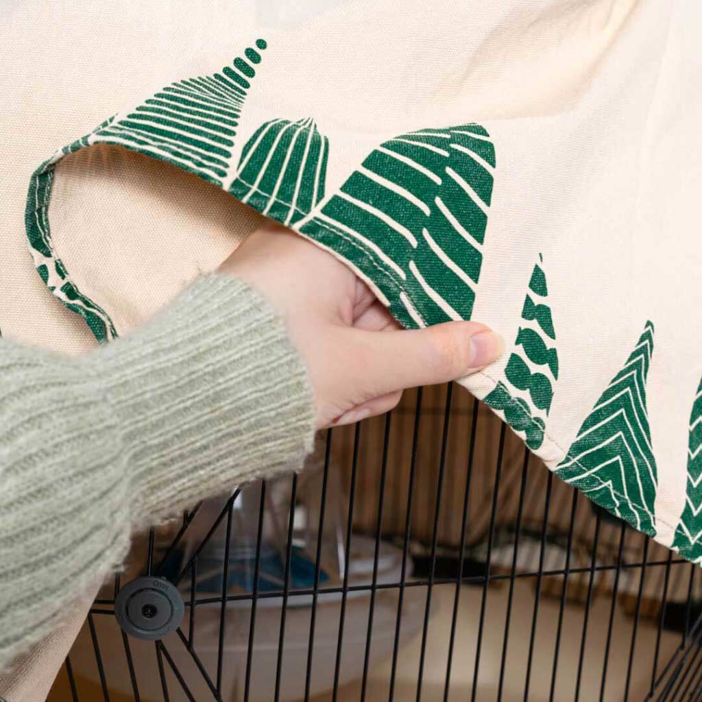 Geo Bird Cage Cover Nordic Green