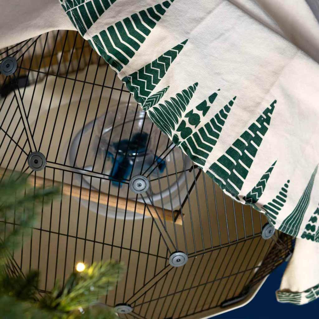 Geo Bird Cage Cover Nordic Green