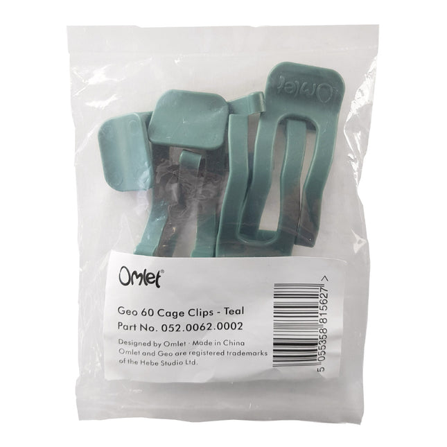 Geo Bird Cage | Replacement Pack of Cage Clips Teal