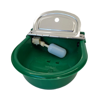 Green nylon plastic auto-fill water trough 5 litre capacity
