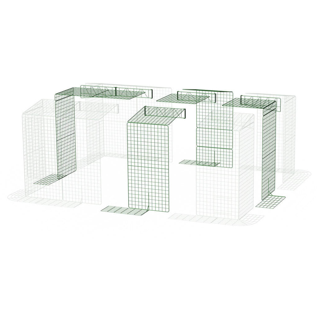 Mega Extension Kit For Double Height Zippi Run With Skirt from a 3x2 run to 4x3 run