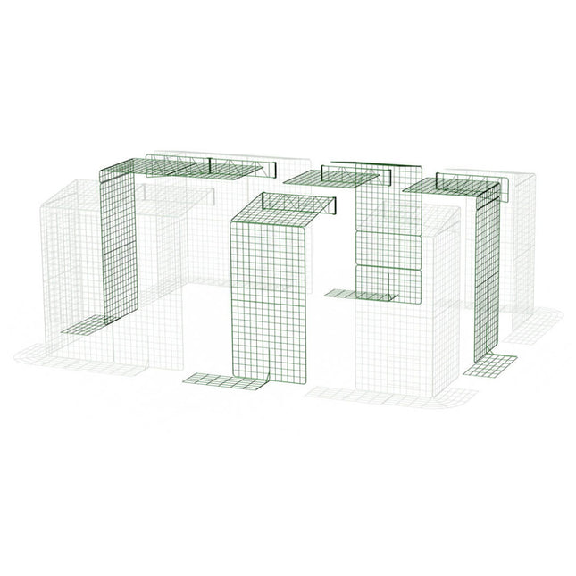 Mega Extension Kit For Double Height Zippi Run With Skirt from a 3x2 run to 4x3 run