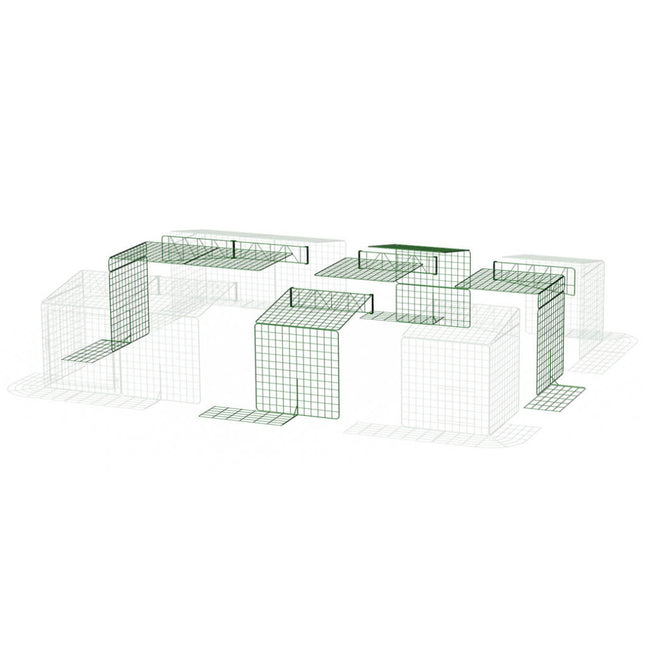Mega Extension Kit For Single Height Zippi Run With Skirt extends a 3x2 run to 4x3