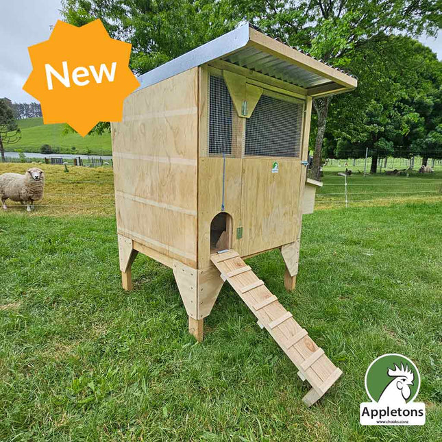 New from Appletons, Timber Raised Cubby Hen House with galvanised iron roof 