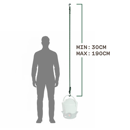 Omlet adjustable hanger minimum and maximum usable length