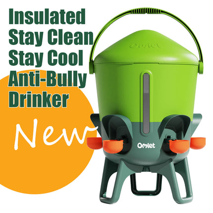 Omlet insulated stay clean stay cool anti bully chicken drinker 11 litre capacity