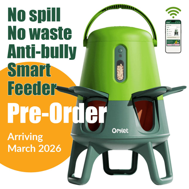 Omlet smart no waste chicken feeders are wifi and bluetooth enabled
