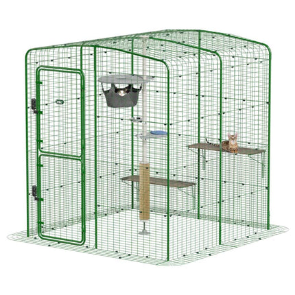 Omlet outdoor Catio walk-in run Size A featuring optional outdoor cat shelves and cat tree