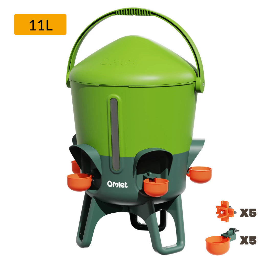 Omlet insulated stay clean chicken waterer holds 11L leaf green