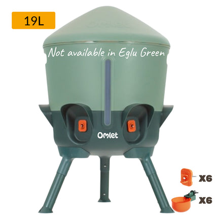 Omlet large 19 litre insulated stay clean chicken drinkers available in sage green only