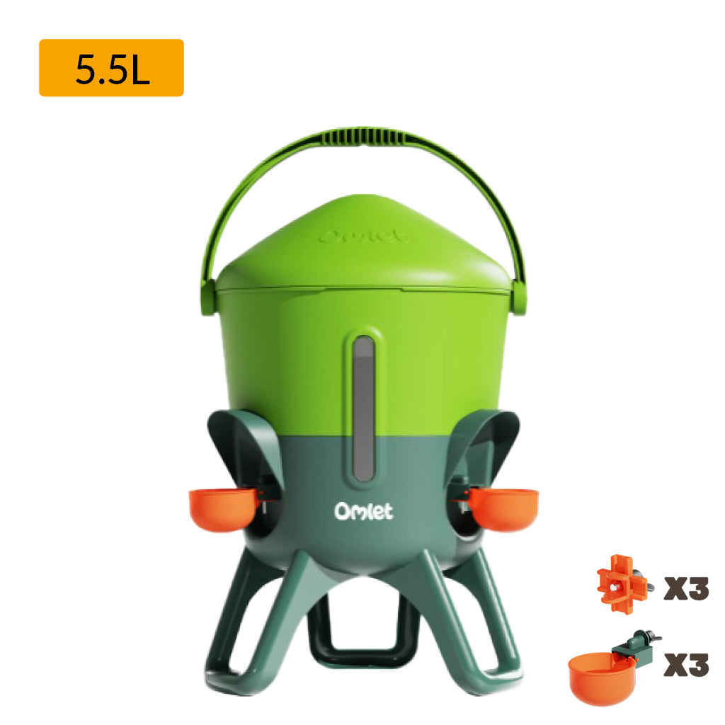 Omlet insulated stay clean chicken drinker 5.5litre leaf green