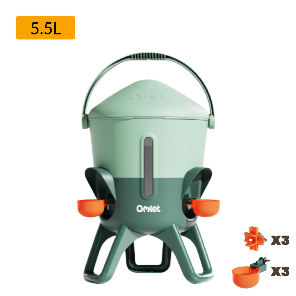 Omlet insulated stay clean chicken drinker 5.5litre sage green