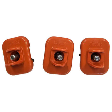 Pack of three side mount nipples