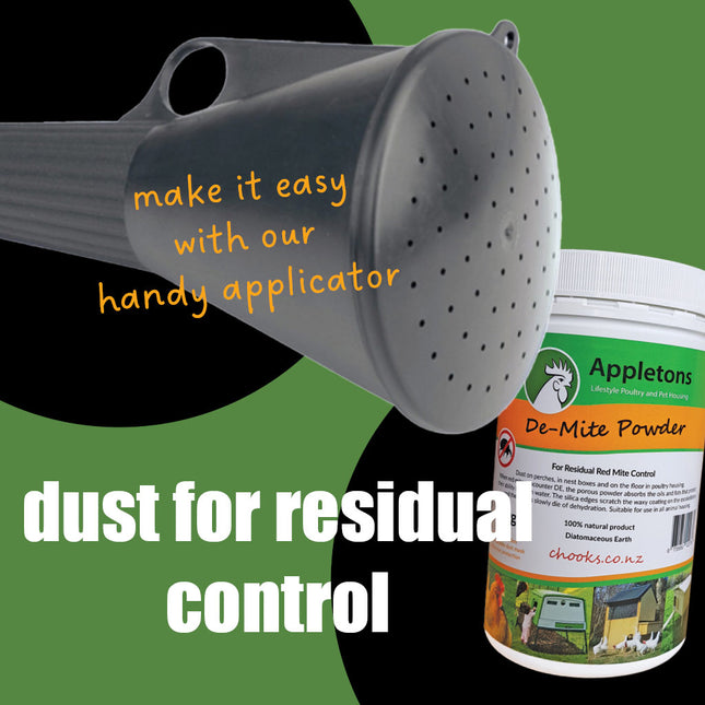 Use this easy applicator for dusting with DE