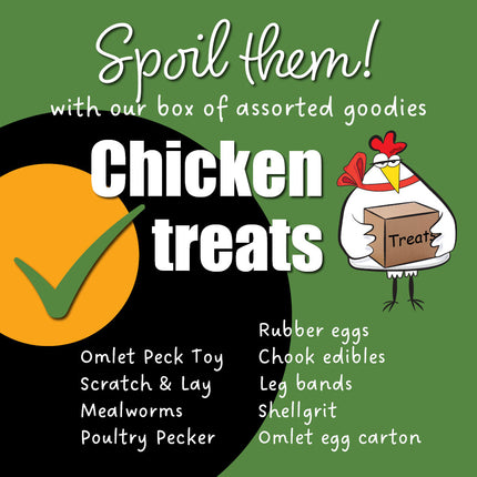 Appletons Chicken Treats, a box of assorted goodies for your chooks