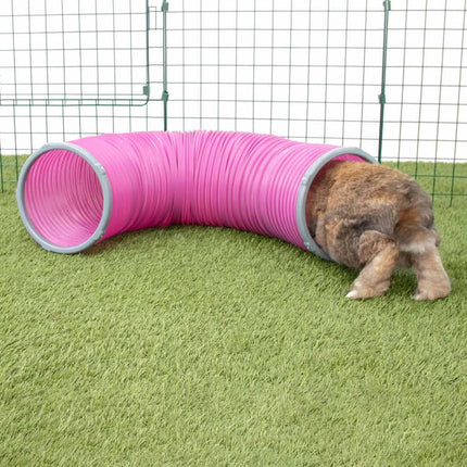 Rabbit Play Tunnel Zippi tube can be curved to add intrigue 