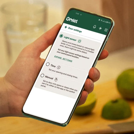 Smart Control Panel for Omlet Autodoor use the omlet app to control your smart autodoor