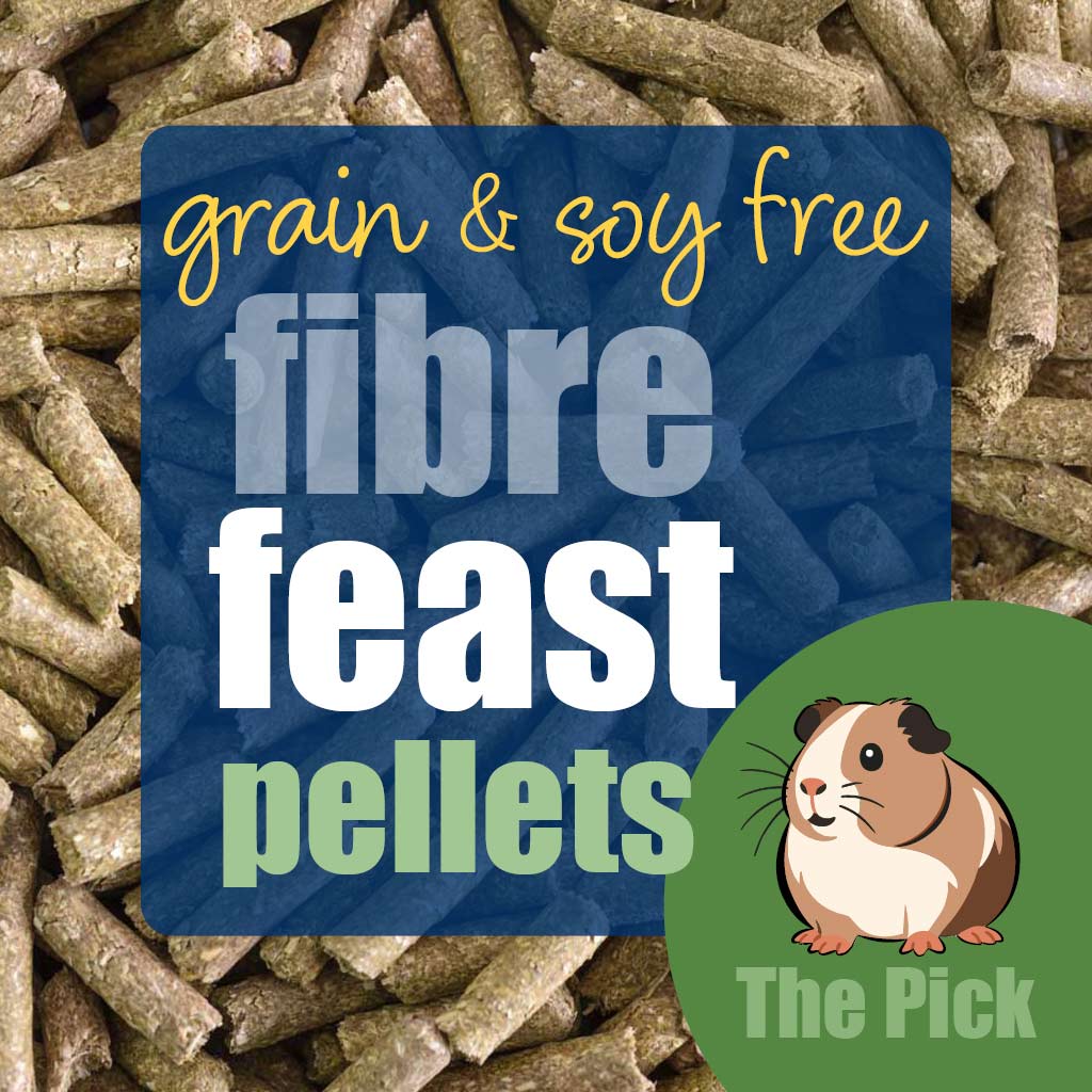 Grain and soy free Fiber Feast pellets for guinea pigs