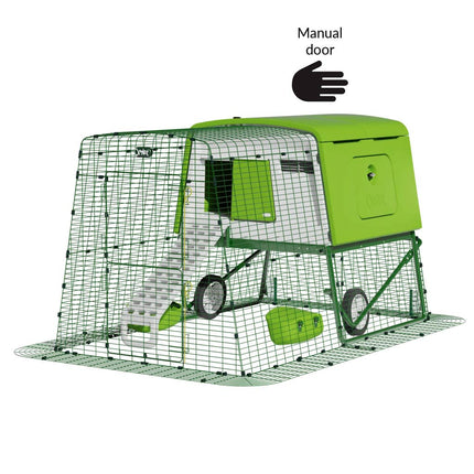 Eglu Cube Chicken Coop 2m run with wheels and manual door