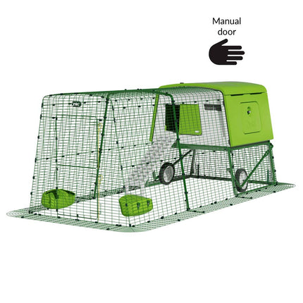 Eglu Cube Chicken Coop 3m run with wheels and manual door