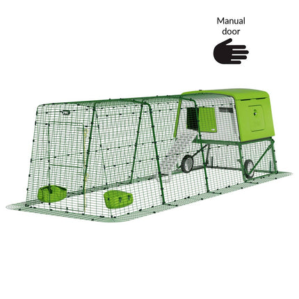 Eglu Cube Chicken Coop 4m run with wheels and manual door