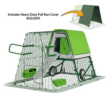 Green Eglu Go UP Coop 2m run Wheels Handles Heavy Duty full run cover 810-0395