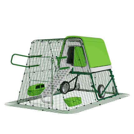 Green Eglu Go UP Coop 2m run Wheels Handles