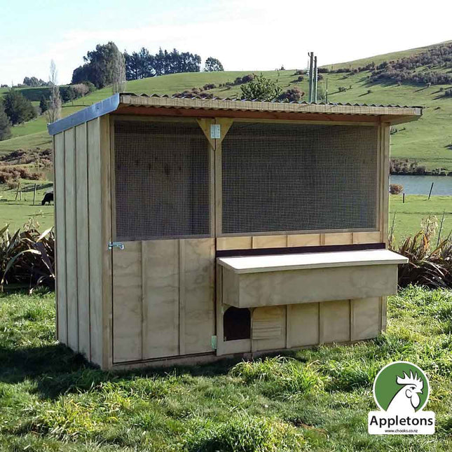 Batten Timber Walk-In Hen House by Appletons is built on skids for easy towing in the paddock