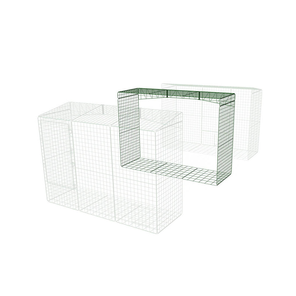 Extension Kit For Double Height Zippi Run With Underfloor Mesh extends a 3x2 into a 3x3