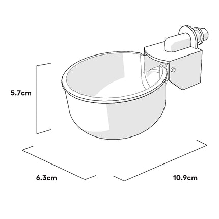 Autofill cup dimensions Omlet insulated drinker