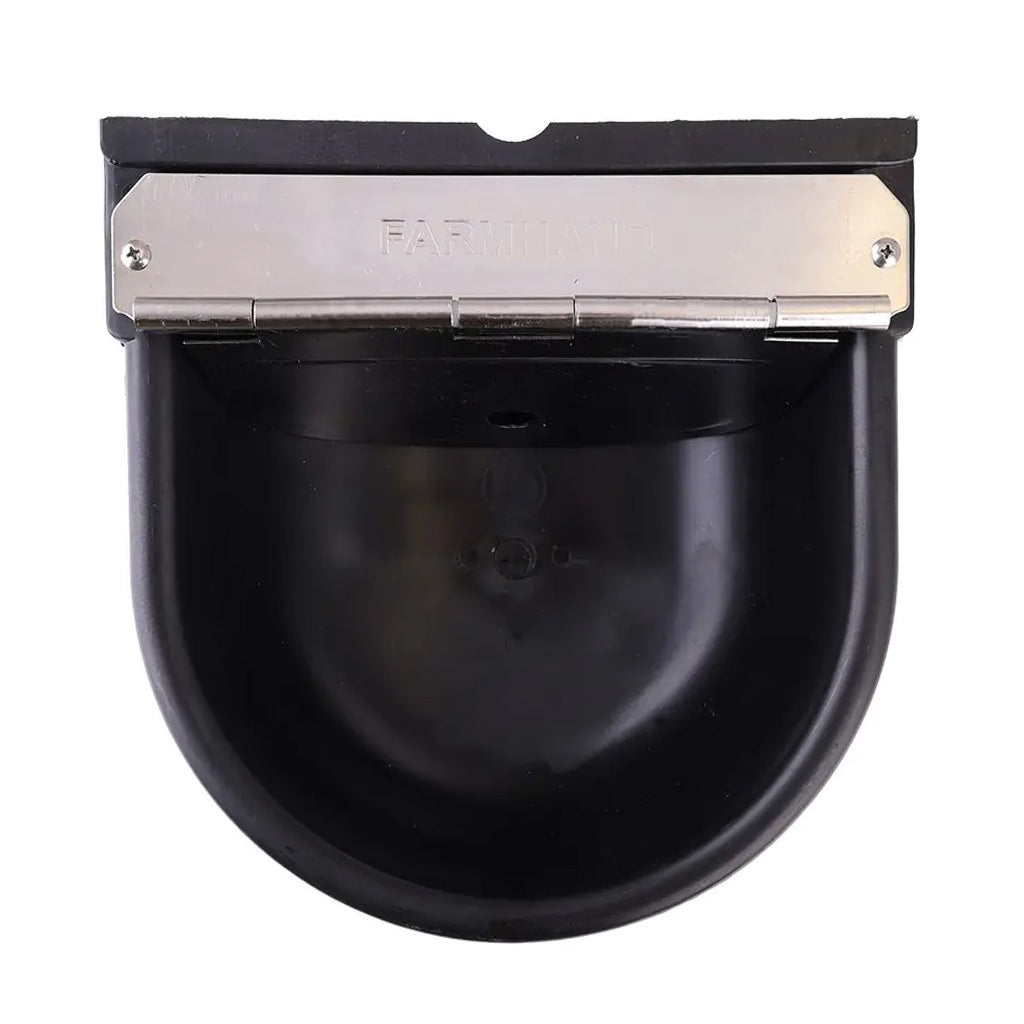 Heavy duty black nylon plastic auto-fill water trough 5L top-view