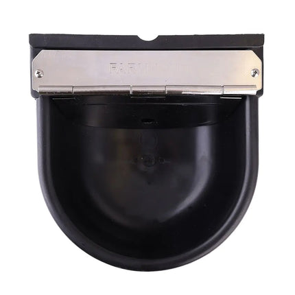 Heavy duty black nylon plastic auto-fill water trough 5L top-view