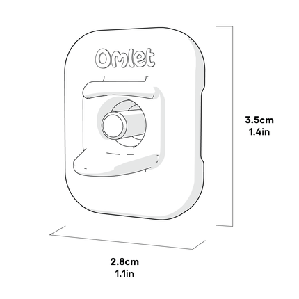Dimension of an Omlet side mount single nipple