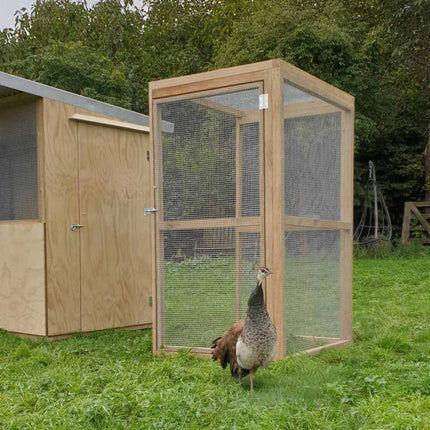 Optional enclosed run for the Appletons classic timber walk-in small-bird aviary