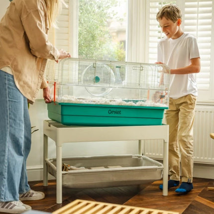 Easily drop your Omlet Habitat Cage into place on the powder coated steel  Frame Stand