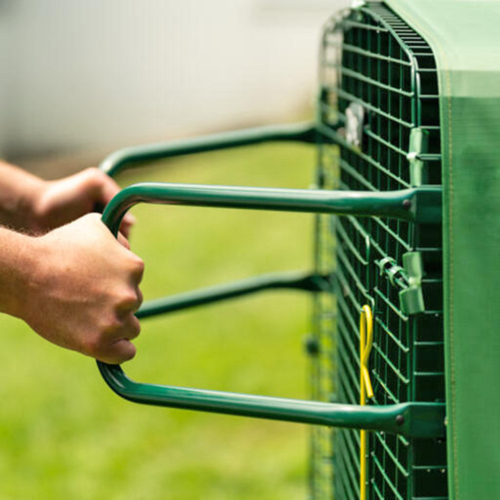 Eglu Run Handles on an Eglu Cube Chicken Coop