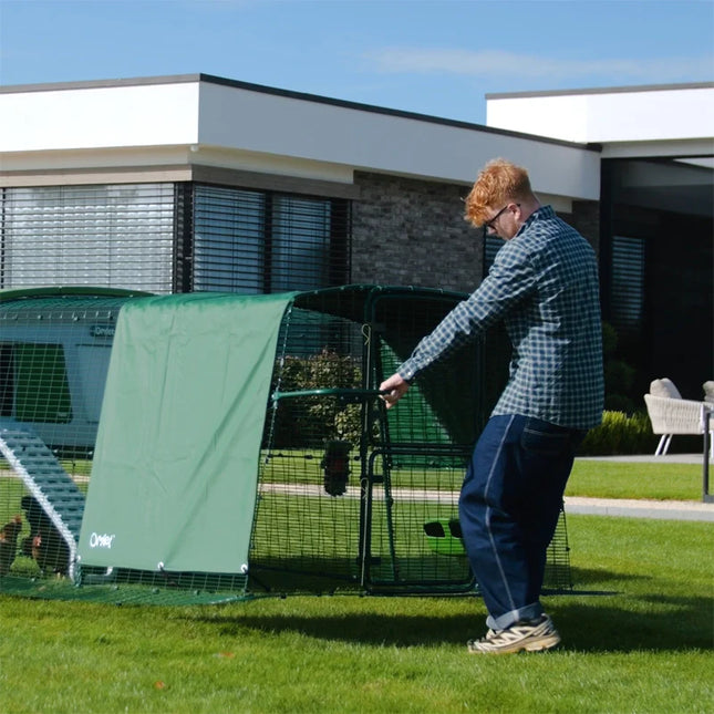 Eglu Pro handles attach to the run for easy moving