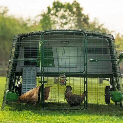 The Eglu Pro run handles attach to the run making moving the pro easy