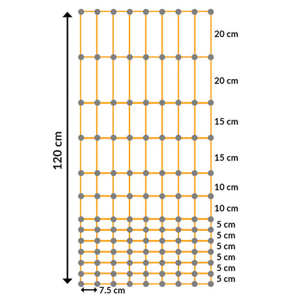 Poultry electrified fencing 120cm high orange netting x 50 meter roll