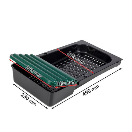 replacement plastic insert collection tray dimensions
