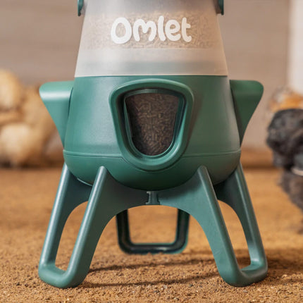 The 2.5kg no waste chicken feeder by Omlet has 3 anti-bully ports