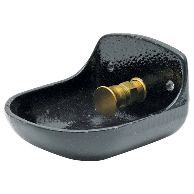 Cast Iron bowl with brass push button Pig Drinker Heavy Duty