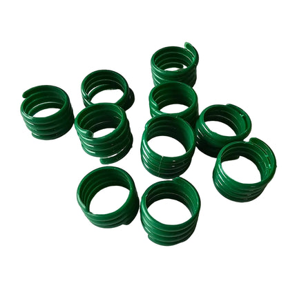Green Spiral leg ands for poultry 16mm
