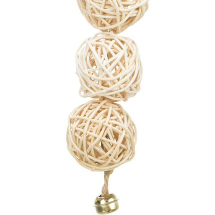 Trixie 3 Rattan Balls + Bell | Budgie Toy