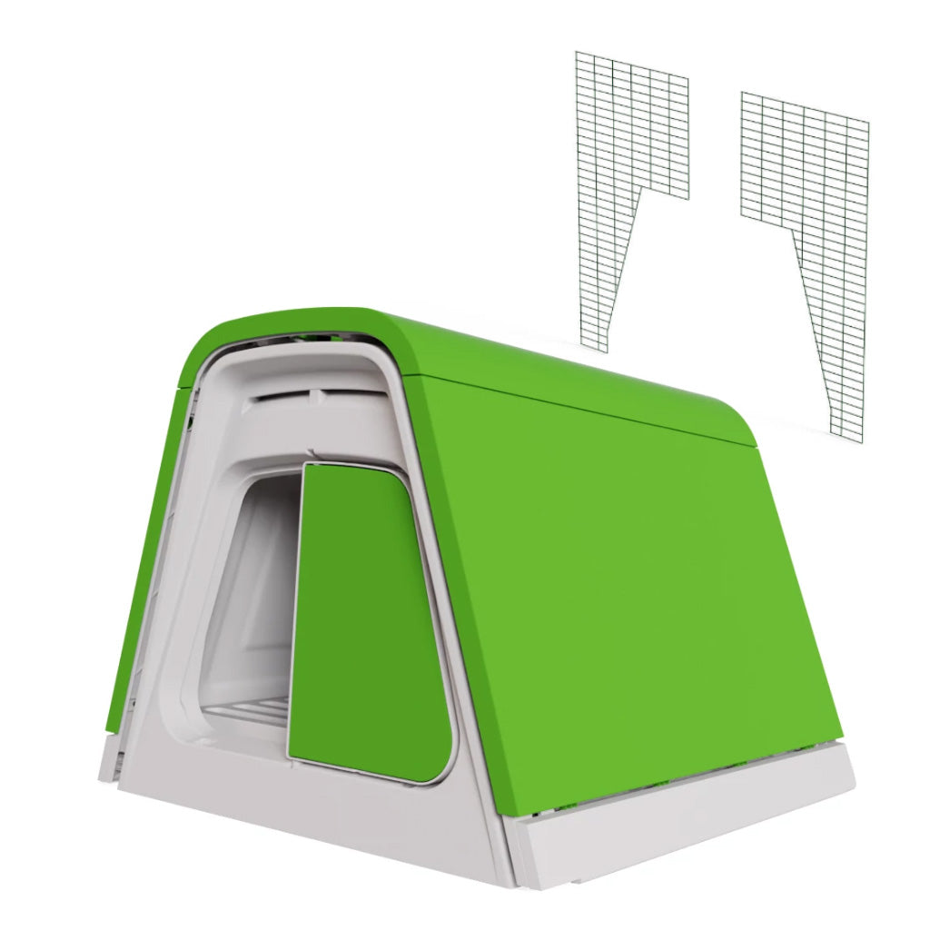 Green Eglu Go House + Connection Kit - included with this purchase is the connector panel required to join the house to the Catio
