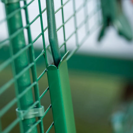 Detail close-up, easy access run door for eglu pro and eglu cube chicken coops