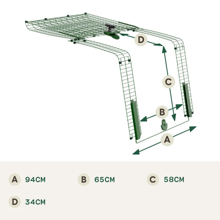 Dimensions of the Omlet easy access run door cm